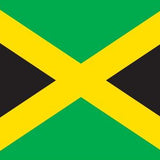 Jamaica Courtesy Flag 12 x 18, Marine-grade nylon with canvas header and brass grommets, featuring a distinctive geometric design. Made in the USA.