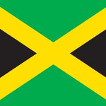 Jamaica Flag Printed Nylon 3' x 5', featuring strong canvas header, brass grommets, and durable UV-resistant nylon for outdoor use.