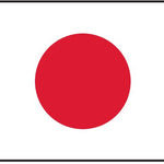 Japan Flag Printed Nylon 3' x 5' featuring a red circle on a white background, durable with canvas header and brass grommets for indoor or outdoor use.