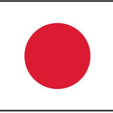 Japan Flag Printed Nylon 3' x 5' featuring a red circle on a white background, durable with canvas header and brass grommets for indoor or outdoor use.