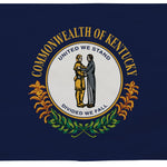 Kentucky State Flag 4' x 6' Printed Nylon, featuring Kentucky's emblem on durable UV-resistant nylon with canvas header and brass grommets for outdoor use.