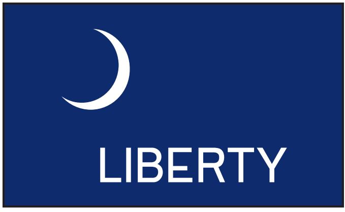 Fort Moultrie Historic American Liberty Flag 3' x 5' Printed Nylon, featuring a blue field with a white crescent moon, made of 200 denier nylon.