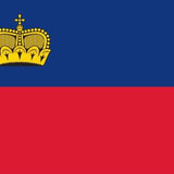 Liechtenstein Flag Printed Nylon 3' x 5' featuring a yellow crown on a blue background, designed for outdoor use with sturdy brass grommets and durable nylon fabric.