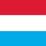 Luxembourg Flag Printed Nylon 3' x 5' with strong canvas header, two brass grommets, and vibrant, UV-resistant design, suitable for indoor or outdoor use.