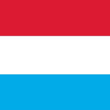 Luxembourg Flag Printed Nylon 3' x 5' with strong canvas header, two brass grommets, and vibrant, UV-resistant design, suitable for indoor or outdoor use.