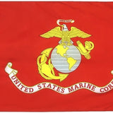 US Marine Corps Printed Nylon 4' x 6' Flag featuring a gold eagle atop a globe, made to official military specifications with brass grommets.