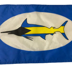 Bahamas Blue Marlin Flag | 12 x 18 Printed Polyester featuring a marlin design. Made in the U.S.A., suitable for indoor or outdoor use.