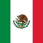 Mexico Courtesy Flag 12 x 18 featuring a red, white, and green stripe with an eagle holding a snake in its mouth, made of durable Marine-grade nylon.