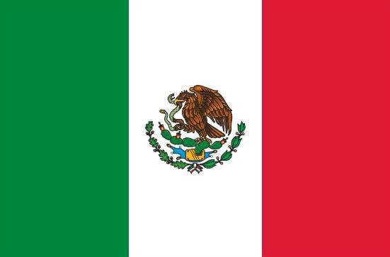 Mexico Courtesy Flag 12 x 18 featuring a red, white, and green stripe with an eagle holding a snake in its mouth, made of durable Marine-grade nylon.