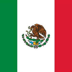 Mexico Flag Printed Nylon 2' x 3' featuring a brown eagle holding a snake, with strong canvas header and brass grommets for durability.