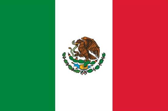 Mexico Flag Printed Nylon 2' x 3' featuring a brown eagle holding a snake, with strong canvas header and brass grommets for durability.