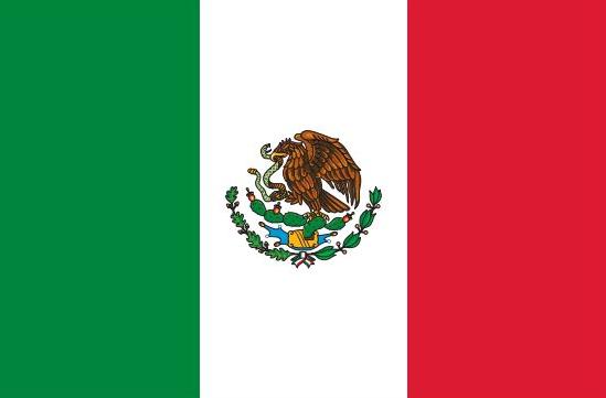 Mexico Flag Indoor Printed Nylon with Pole Sleeve 4' x 6', featuring a detailed eagle holding a snake on red, white, and green stripes.