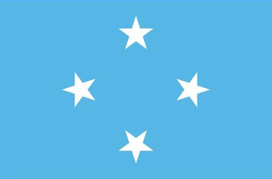 Micronesia Flag Printed Nylon 3' x 5' with white stars on a blue background, featuring a strong canvas header and brass grommets for outdoor use.