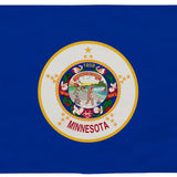 Minnesota State Flag 3' x 5' Printed Nylon with official design, featuring a central emblem and brass grommets for outdoor use.