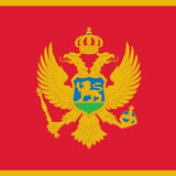 Montenegro Flag Printed Nylon 3' x 5' with two eagles and a crown, featuring a strong canvas header and two brass grommets for durability.