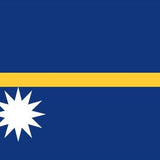 Nauru Flag Printed Nylon 3' x 5' with a white star, blue and yellow sections, canvas header, and brass grommets for outdoor use.