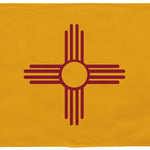 New Mexico State Flag 3' x 5' Printed Nylon with red Zia symbol on yellow background, strong canvas header, brass grommets, UV-resistant.