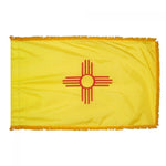 New Mexico State Flag 4' x 6' INDOOR Printed Nylon, featuring a crimson cross of St. Andrew on a white field with a flannel-lined pole sleeve.