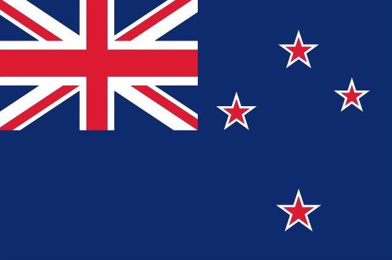 New Zealand Flag Printed Nylon 2' x 3', featuring red stars on a blue background, suitable for both indoor and outdoor display.