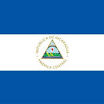 Nicaragua Flag Printed Nylon 2' x 3', featuring a blue and white design with a central emblem, strong canvas header, and brass grommets for durability.