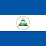 Nicaragua Flag Printed Nylon 2' x 3', featuring a blue and white design with a central emblem, strong canvas header, and brass grommets for durability.