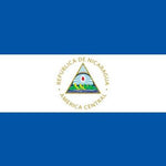 Nicaragua Flag Printed Nylon 3' x 5', featuring a blue and white design with a central emblem, strong canvas header, and brass grommets for durability.