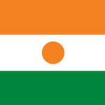 Niger Flag Printed Nylon 3' x 5' with orange and white stripes, green section, and strong canvas header with brass grommets for indoor or outdoor use.