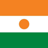 Niger Flag Printed Nylon 3' x 5' with orange and white stripes, green section, and strong canvas header with brass grommets for indoor or outdoor use.