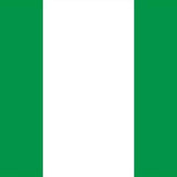 Nigeria Flag Printed Nylon 3' x 5' with green and white design, featuring a strong canvas header and two brass grommets for outdoor or indoor use.