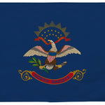 North Dakota State Flag 3' x 5' Printed Nylon featuring an eagle with a shield, stars, and a ribbon, designed for outdoor use with brass grommets.