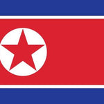 North Korea Flag Printed Nylon 3' x 5', featuring a red star within a white circle and strong canvas header with brass grommets for outdoor use.