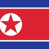 North Korea Flag Printed Nylon 3' x 5', featuring a red star within a white circle and strong canvas header with brass grommets for outdoor use.