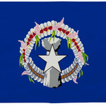 Northern Marianas Islands Flag 12 x 18 Printed Nylon featuring a white star on a blue background with strong canvas header and brass grommets for durability.