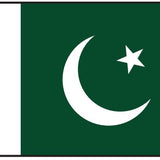 Pakistan Flag Printed Nylon 3' x 5' featuring a white crescent and star on a green background, designed to UN specifications with brass grommets for durability.