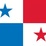 Panama Courtesy Flag 12 x 18, featuring stars on a red, white, and blue square; made of Marine-grade nylon with canvas header and brass grommets.