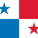 Panama Flag Printed Nylon 3' x 5' displaying stars and stripes, featuring strong canvas header with brass grommets, made for outdoor use.