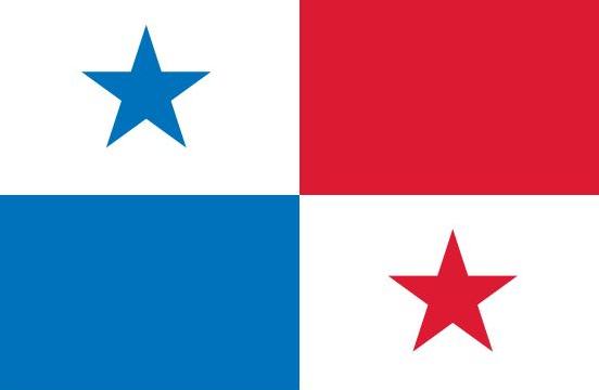 Panama Flag Printed Nylon 3' x 5' displaying stars and stripes, featuring strong canvas header with brass grommets, made for outdoor use.