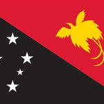 Papua New Guinea Flag Printed Nylon 3' x 5', featuring a yellow bird on a red background. Suitable for indoor or outdoor use, includes brass grommets.