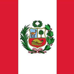 Peru Flag Printed Nylon 3' x 5', featuring the national emblem with a deer, cornucopia, and leafy branch, designed for indoor or outdoor use.