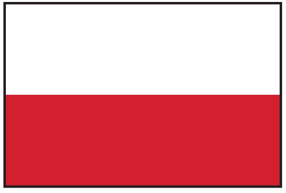 Poland Flag Printed Nylon 3' x 5' displayed with strong canvas header and brass grommets, suitable for indoor or outdoor use.