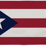 Puerto Rico Printed Nylon Flag 2' x 3' with star, strong canvas header, brass grommets, and lock-stitching; suitable for indoor or outdoor use.