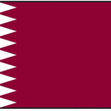 Qatar Flag Printed Nylon 3' x 5', featuring strong canvas header, brass grommets, UV-resistant, printed on one side with reverse image, suitable for indoor/outdoor use.