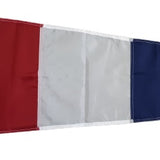 3 Code Signal Pennant Size 2, 16 x 36, sewn nylon with canvas header and brass grommets.