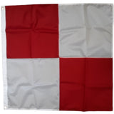 Uniform Code Signal Flag Sewn Nylon 3' x 3' Size 7, featuring a square design with a canvas header and brass grommets.