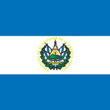 El Salvador Flag Printed Nylon 3' x 5' featuring a green emblem on a blue and white background with brass grommets for outdoor use.