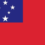 Western Samoa Flag Printed Nylon 3' x 5' with white stars, strong canvas header, and brass grommets, suitable for indoor or outdoor use.