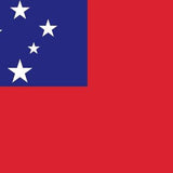 Western Samoa Flag Printed Nylon 3' x 5' with white stars, strong canvas header, and brass grommets, suitable for indoor or outdoor use.