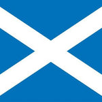 Scotland St. Andrews Flag Printed Nylon 3' x 5', featuring a durable canvas header, brass grommets, and vivid digital printing, suitable for both indoor and outdoor display.