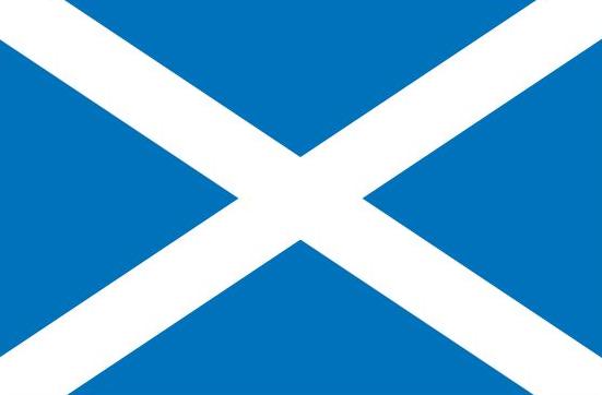 Scotland St. Andrews Flag Printed Nylon 3' x 5', featuring a durable canvas header, brass grommets, and vivid digital printing, suitable for both indoor and outdoor display.