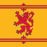 Scotland Rampant Lion Flag Printed Nylon 2' x 3', featuring a red lion with blue claws and wings. Ideal for indoor or outdoor use.